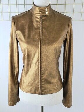 XOXO In America And Abroad Vintage 90s Y2K Bronze Made In USA Moto Jacket